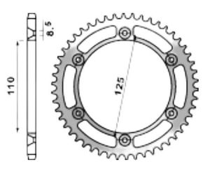 Couronne aluminium 55 dents