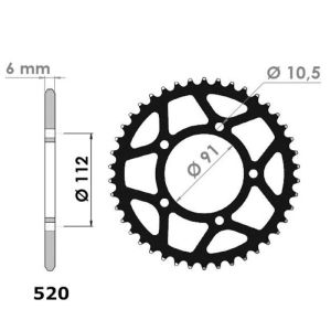 Couronne acier C45 haute résistance 46 dents