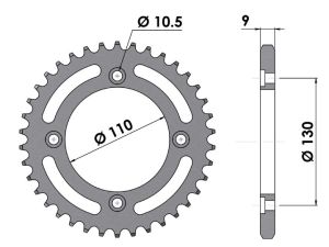 Couronne acier 38 dents