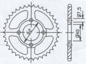 Couronne acier 52 dents