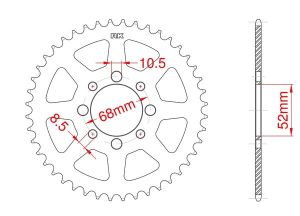 Couronne acier C45 haute résistance 33 dents