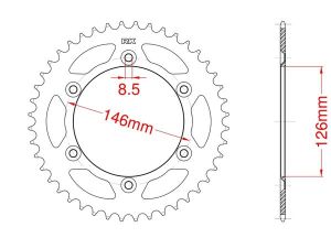 Couronne aluminium 44 dents