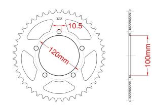 Couronne acier 44 dents