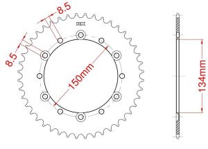 Couronne aluminium 47 dents