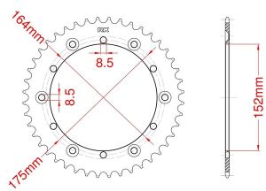 Couronne aluminium 49 dents