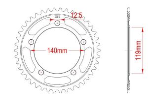 Couronne acier C45 haute résistance 45 dents