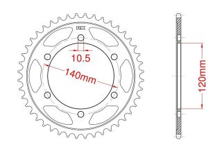 Couronne acier C45 haute résistance 48 dents