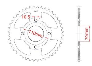 Couronne acier C45 haute résistance 36 dents