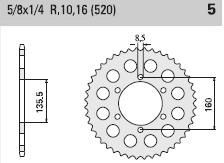 Couronne acier 45 dents