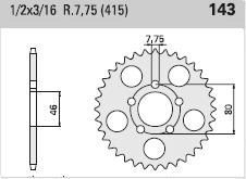 Couronne acier 44 dents