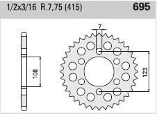 Couronne acier 50 dents (pas=415)