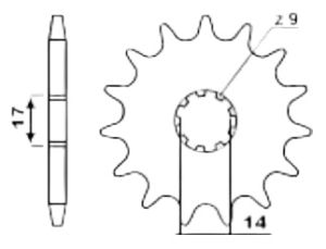 Pignon avant 14 dents