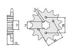 Pignon avant 14 dents