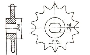 Pignon avant 12 dents