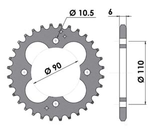 Couronne acier C45 haute résistance 32 dents