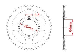 Couronne acier C45 haute résistance 34 dents