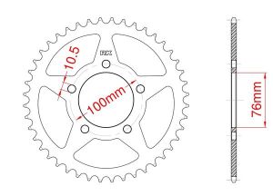 Couronne alu 44 dents 525